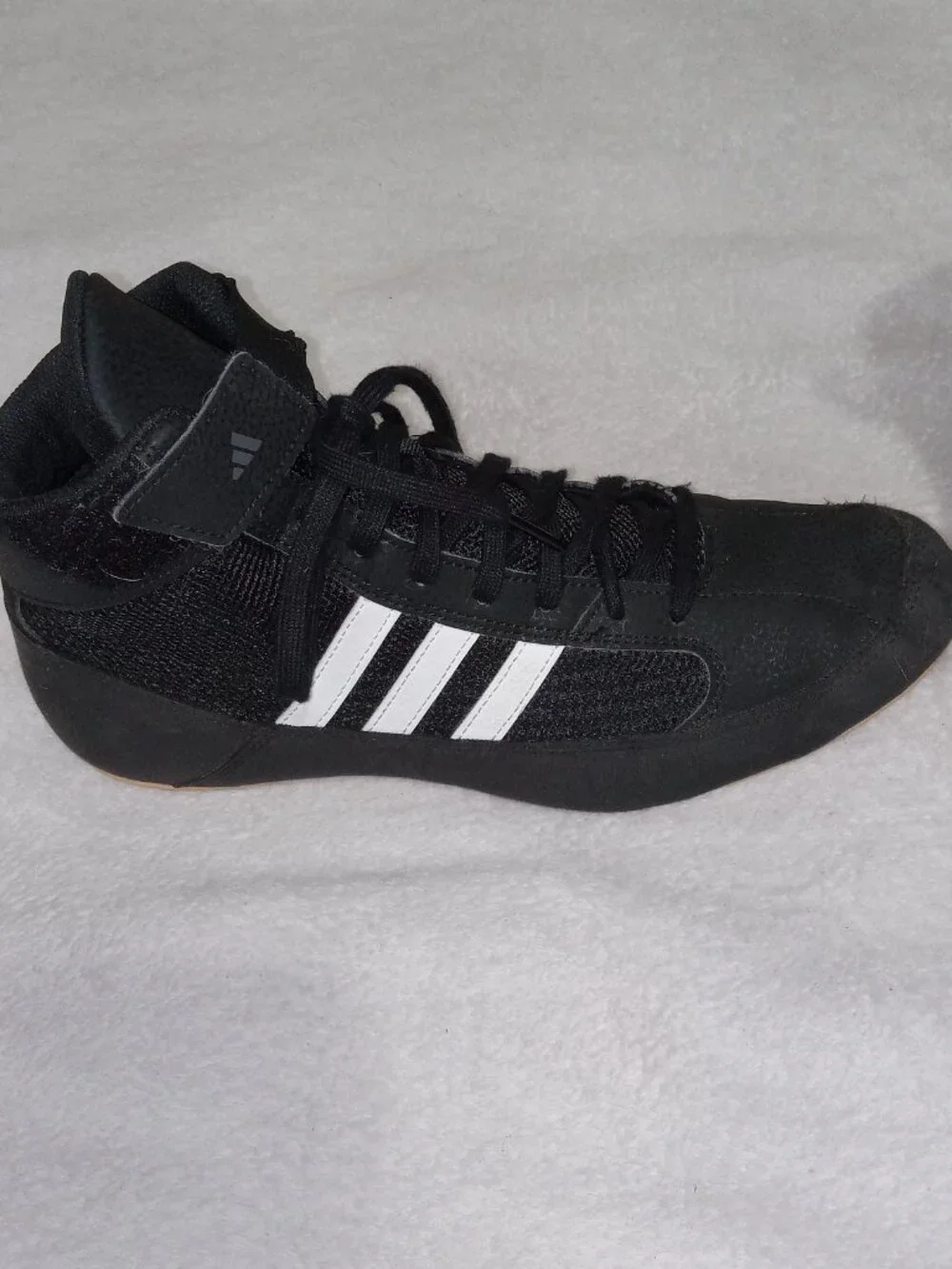 Adidas HVC Wrestling Shoes Men's 9 Black/ Leather Combat Gum Soles